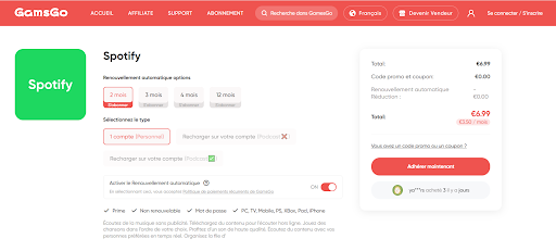 spotify prix abonnement 