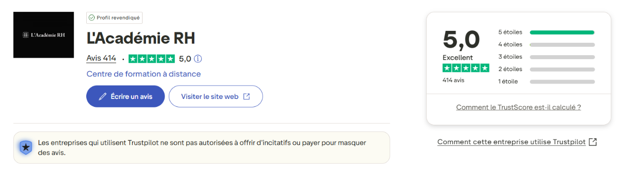 Académie RH avis clients