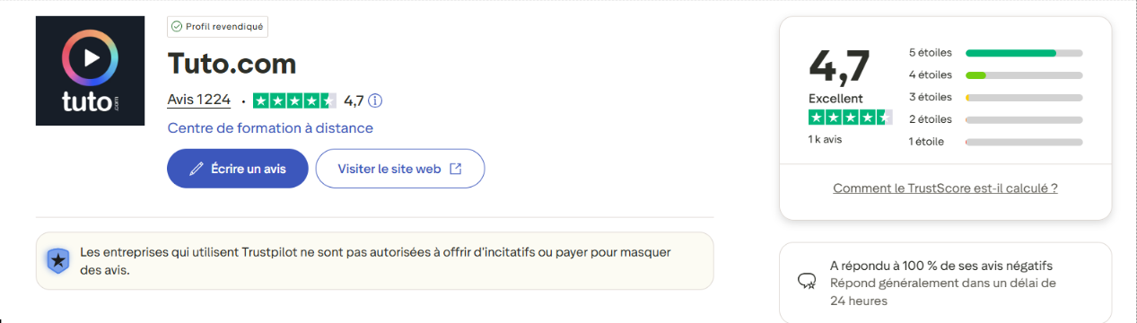 avis clients Tuto.com