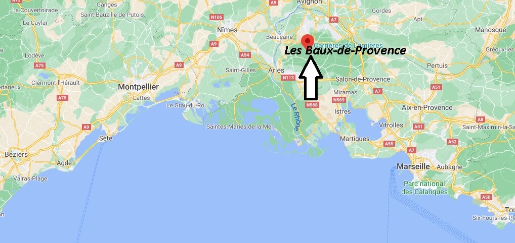 Les Baux-de-Provence carte r&eacute;gion