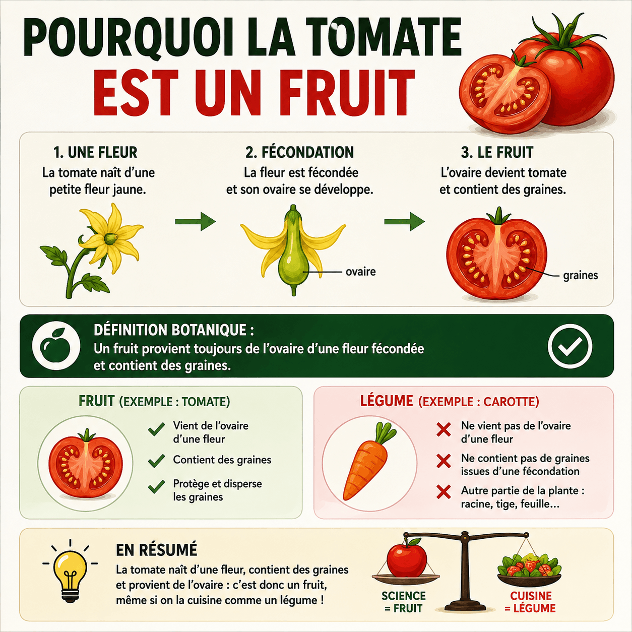 Pourquoi la tomate est un fruit Explications