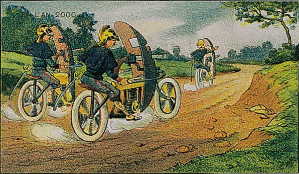 l'an 2000 imagine en 1900 cyclistes 