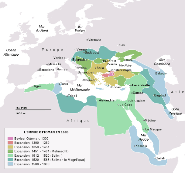 Carte Empire ottoman apogée maroc