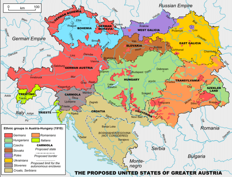 habsbourg nationalités ethniques carte