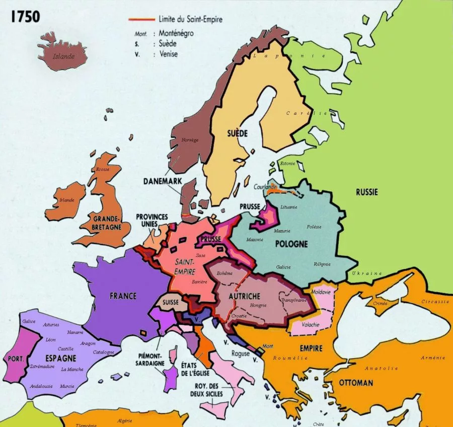 Carte de l'Europe guerre de Cent Ans