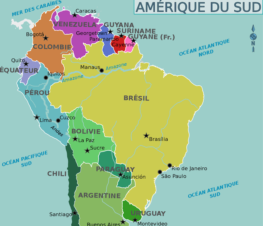 plus grands pays monde carte bresil