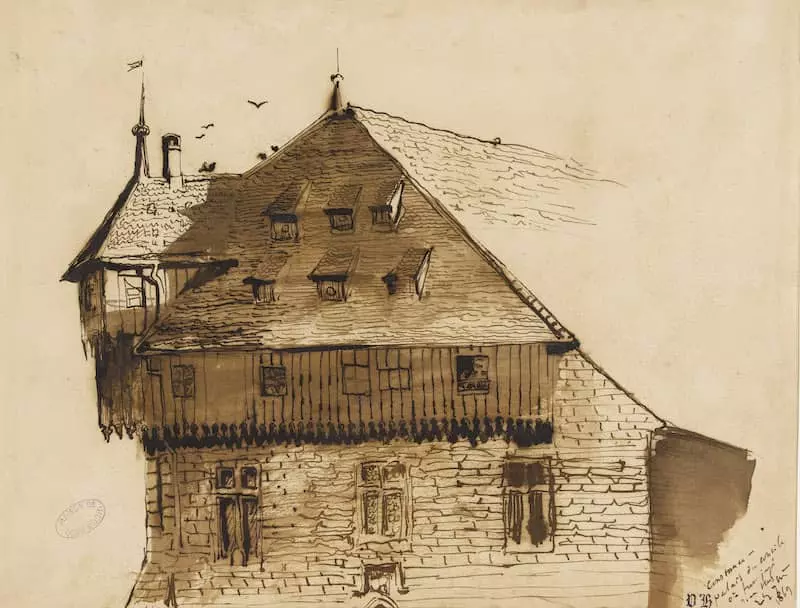 dessins de victor hugo Constance. Palais du concile ou fut jugé Jean Hus