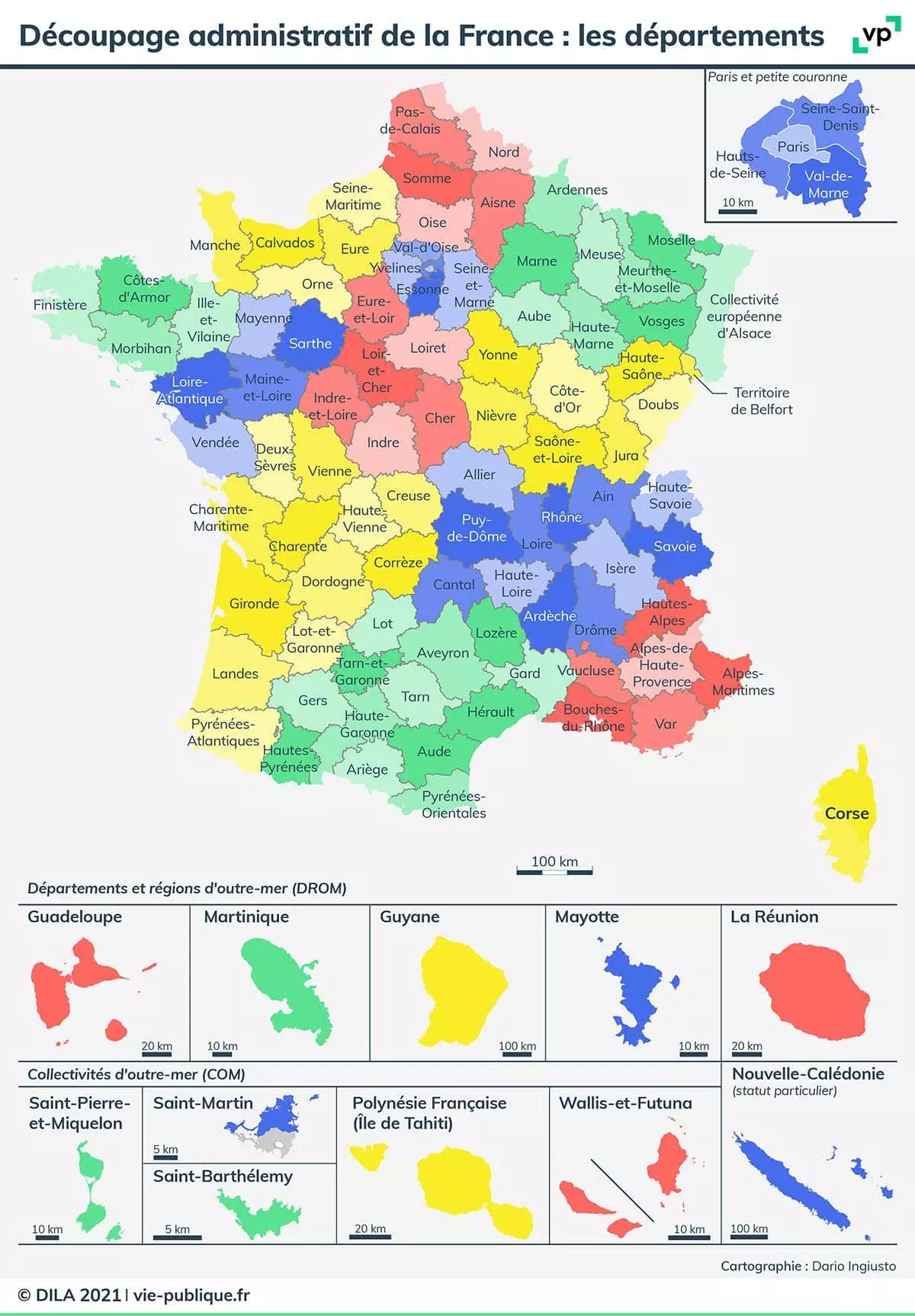 carte départements francais liste