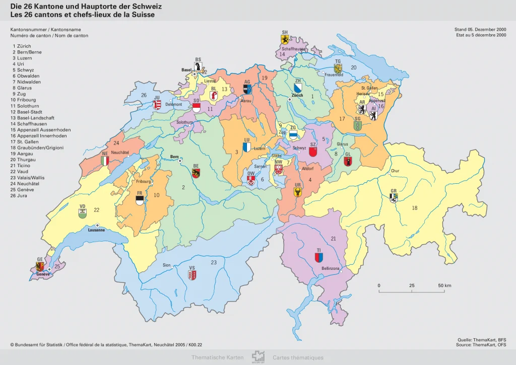 cantons suisses carte