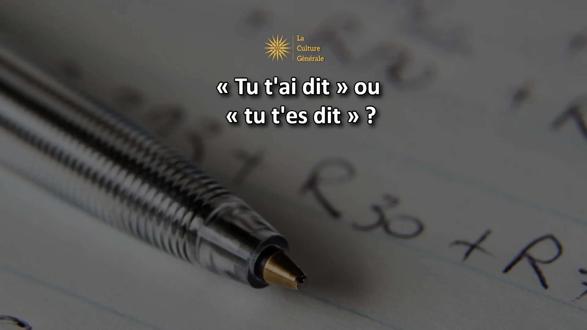 &laquo; Tu t&rsquo;ai dit &raquo; ou &laquo; tu t&rsquo;es dit &raquo; ? Orthographe ✍️